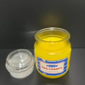 נר ריחני בצנצנת זכוכית חברת NAG CHAMPA