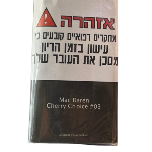 MAC BAREN CHERRY CHOICE #03 – מק ברן צ'ויס דובדבן טבק לגלגול 40 גרם
