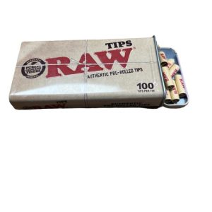 פילטרים מוכנים RAW 100 יחידות בפחית Raw 100 Pre-rolled Tips in tin