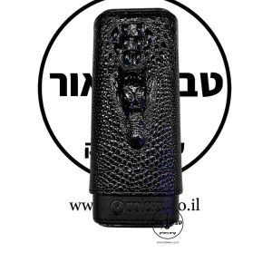 נרתיק עור עם מתכת ל-3 סיגרים