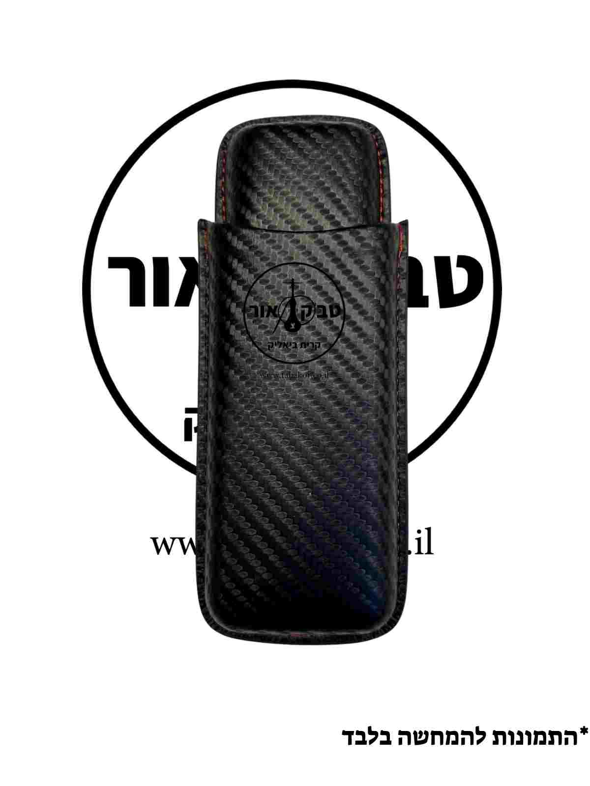 נרתיק עור לשני סיגרים שחור